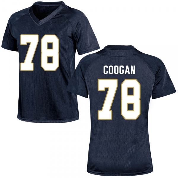 Pat Coogan Notre Dame Fighting Irish NCAA Women's #78 Navy Blue Replica College Stitched Football Jersey HVY5155MJ